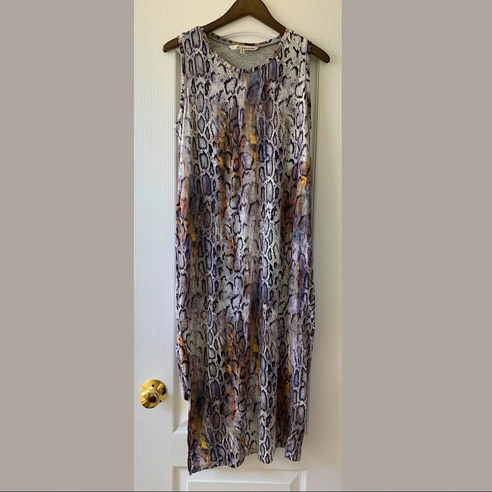 Asymmetrical/ Animal print T shirt Dress